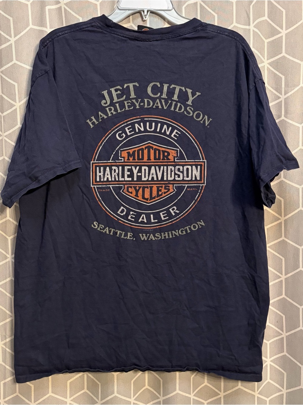 Harley-Davidson Navy Short Sleeve Jet City Seattle Graphic Tee